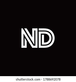 ND monogram logo with abstract line design template