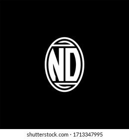 ND monogram logo isolated on oval rotate shape design template