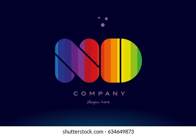 nd n d alphabet letter colorful creative colors text dots creative company logo vector icon design template