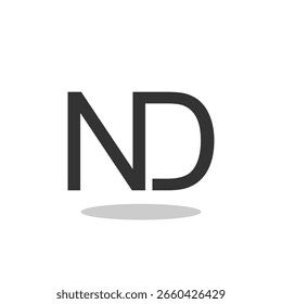 ND N D Letter Logo Design with shadow