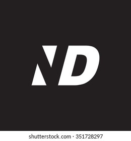 ND negative space letter logo black background