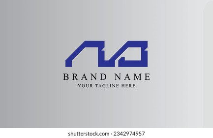 ND NO marca creativa azul diseño de logotipo mínimo con plantilla de fondo blanco gris