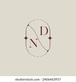 ND wedding classic in elegant monogram with high quality professional design that will print well