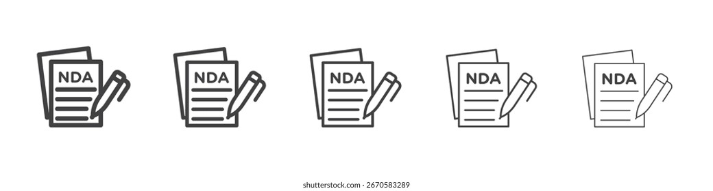 NDA-Symboldesign, Logo, App, Benutzeroberfläche. Vektorgrafik, EPS