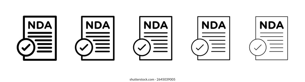 Icono de la NDA llenó el concepto plano de la muestra para el Diseño web.