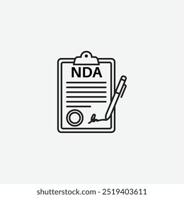 NDA icon isolated on white background