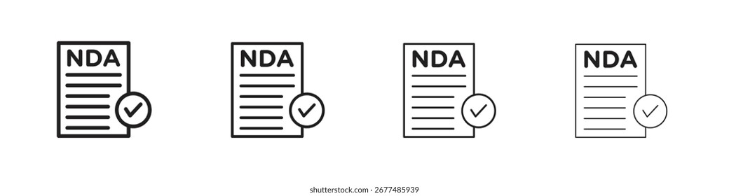 Vektorpaket mit NDA-Symbolumriss. Optimal für Web, mobil, ui