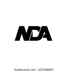 NDA letter monogram logo design vector