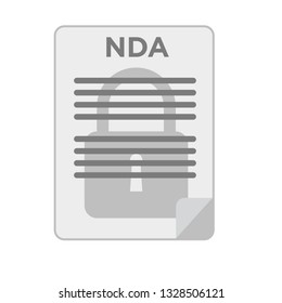 NDA. Lock on document. Non Disclosure Document. Stock vector illustration.