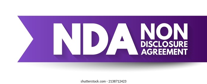 NDA Non-Disclosure Agreement - legal contract between two parties that outlines confidential material, acronym text concept background