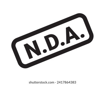 NDA - Non-disclosure agreement - secret and confidential treaty, agreement and contract. Stamp with text. Vector illustration.