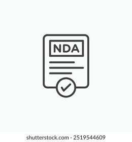 Ícone de linha fina NDA isolado
