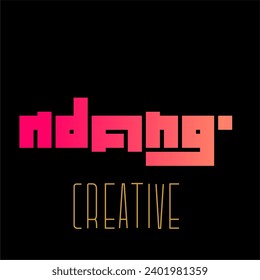 Ndang text symbol colorful font abstract icon vector template