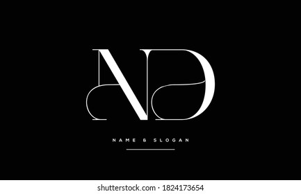 ND,DN ,N ,D  Abstract letters Logo Monogram