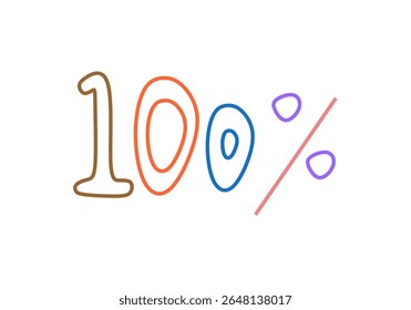 nd-drawn "100%" text with underline