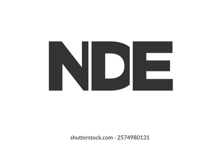 NDE logo design template with strong and modern bold text. Initial based vector logotype featuring simple and minimal typography. Trendy company identity ideal for businesses brand presence.