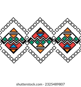 Nahtlose Muster, Hintergrund , Perfekt für Gewebe, Bildschirmhintergründe, Scrapbooking, Inneneinrichtung, Vektorgrafik,
Nadebele Design bunt, traditionell, Muster

