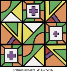  Ndebele Colorful design pattern backgrounds