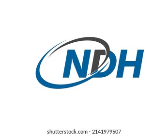 Letra NDH diseño creativo elegante del logo de swoosh