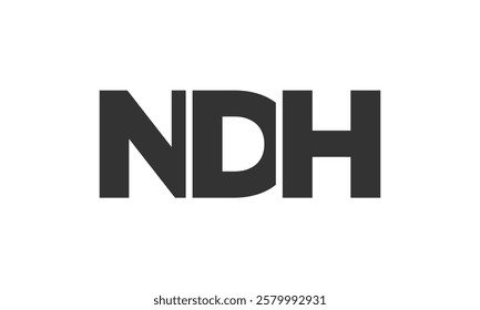 NDH logo design template with strong and modern bold text. Initial based vector logotype featuring simple and minimal typography. Trendy company identity ideal for businesses brand presence.