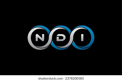 Ilustración vectorial de plantilla de diseño de logotipo inicial de la carta NDI