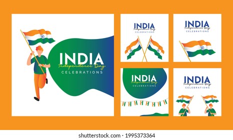 ndia Independence day and Republic Day banners design template.