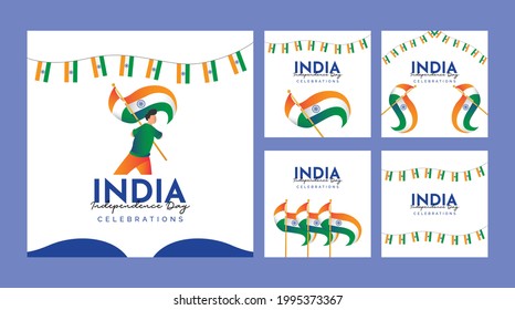 ndia Independence day and Republic Day banners design template.