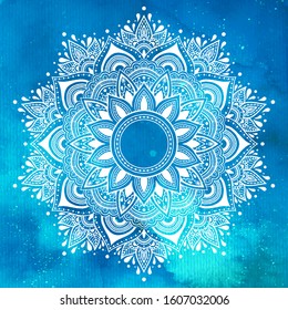ndian flower pattern for textile, greeting card background, coloring book. Ethnic mandala towel, yoga Mat printing