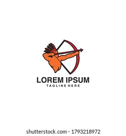 Ilustración del icono del vector del logotipo del Arco Tribal Indio