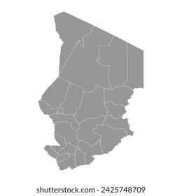 NDjamena map, administrative division of Chad. Vector illustration.