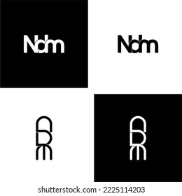ndm lettering initial monogram logo design set