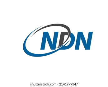 Letra NDN diseño creativo elegante del logo de swoosh
