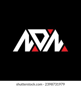 Diseño del logotipo de la letra del triángulo NDN con forma de triángulo. Monograma de diseño del logotipo del triángulo NDN. Plantilla de logotipo vectorial de triángulo NDN con color rojo. NDN logotipo triangular Diseño sencillo, elegante y lujoso.