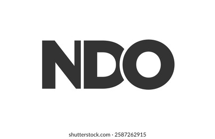 NDO logo design template with strong and modern bold text. Initial based vector logotype featuring simple and minimal typography. Trendy company identity ideal for businesses brand presence.
