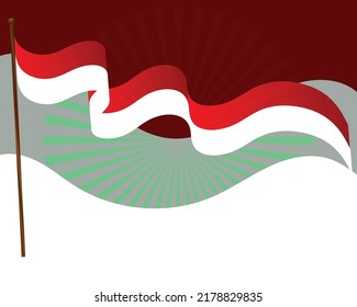 vector de bandera de indonesia para el día de la independencia, ilustración Vector libre.