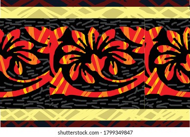 ndonesian batik motifs with very distinctive plant patterns, background, vector, EPS 10