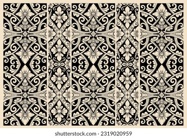 ndonesian batik, the style of the island of Bali, is a coloring technique on design fabrics with motifs of flora, fauna or certain fields.Songket Tenun Geometrik Seamless Pattern with Creative Bali Lo