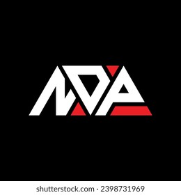 NDP Dreieck Buchstaben Logo Design mit Dreieck Form. NDP Dreieck Logo Design Monogramm. NDP Dreieck-Vektorlogo-Vorlage mit roter Farbe. NDP dreieckiges Logo Simple, Elegant und Luxury Design.