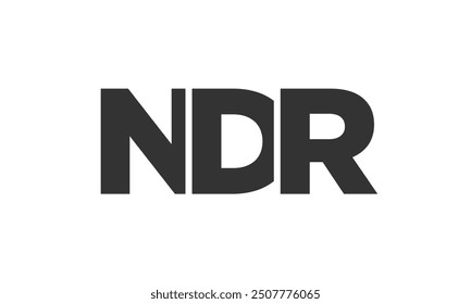 NDR logo design template with strong and modern bold text. Initial based vector logotype featuring simple and minimal typography. Trendy company identity ideal for businesses brand presence.
