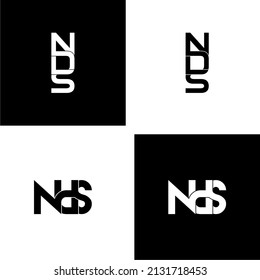 conjunto de diseño de logotipo de monograma original de la letra nds
