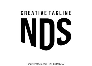 Vector de la letra de NDS, diseño del logotipo del creador del contenido, fondo blanco.