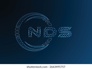 Diseño de Vector de logotipo de letra poli baja NDS. Diseño de logotipo de poliéster inferior NDS. Logotipo de poliéster bajo.