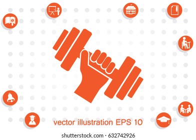 ndumbbell in hand icon vector illustration eps10