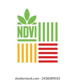 NDVI view bold colorful icon - for UAV drones that using in agriculture, modern technology for monitoring of land vegetation