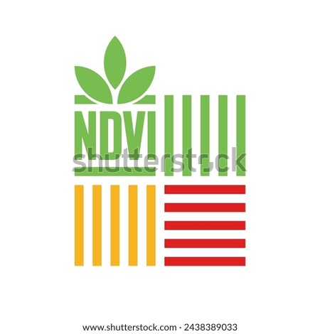 NDVI view bold colorful icon - for UAV drones that using in agriculture, modern technology for monitoring of land vegetation