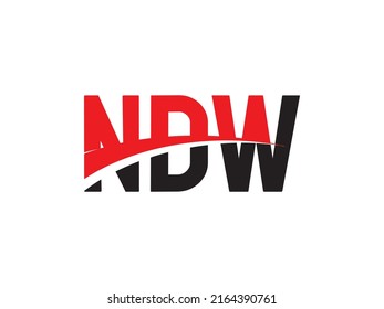 NDW letter creative modern elegant swoosh logo design