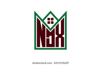 NDX initial letter real estate builders logo design vector. construction ,housing, home marker, property, building, apartment, flat, compartment, business, corporate, house rent, rental, commercial 