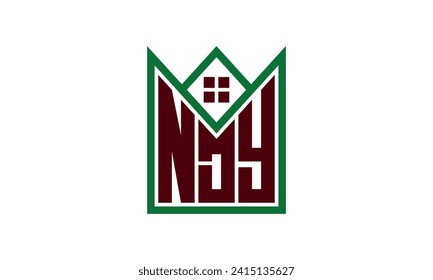 NDY initial letter real estate builders logo design vector. construction ,housing, home marker, property, building, apartment, flat, compartment, business, corporate, house rent, rental, commercial 