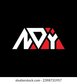 NDY triangle letter logo design with triangle shape. NDY triangle logo design monogram. NDY triangle vector logo template with red color. NDY triangular logo Simple, Elegant, and Luxurious design.