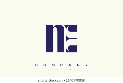 NE Abstract Geometric Logo Design. Modern and elegant logo design with simplistic typography elements, showcasing branding excellence.